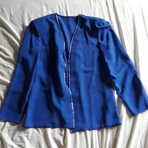 Glittery, purple, collarless blazer